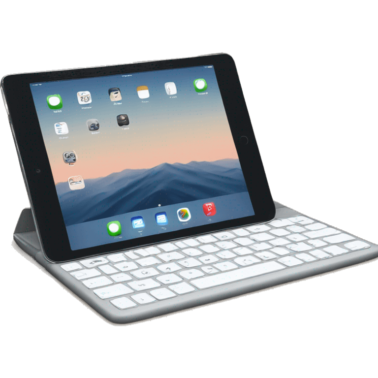 Apple iPad with keyboard emoji