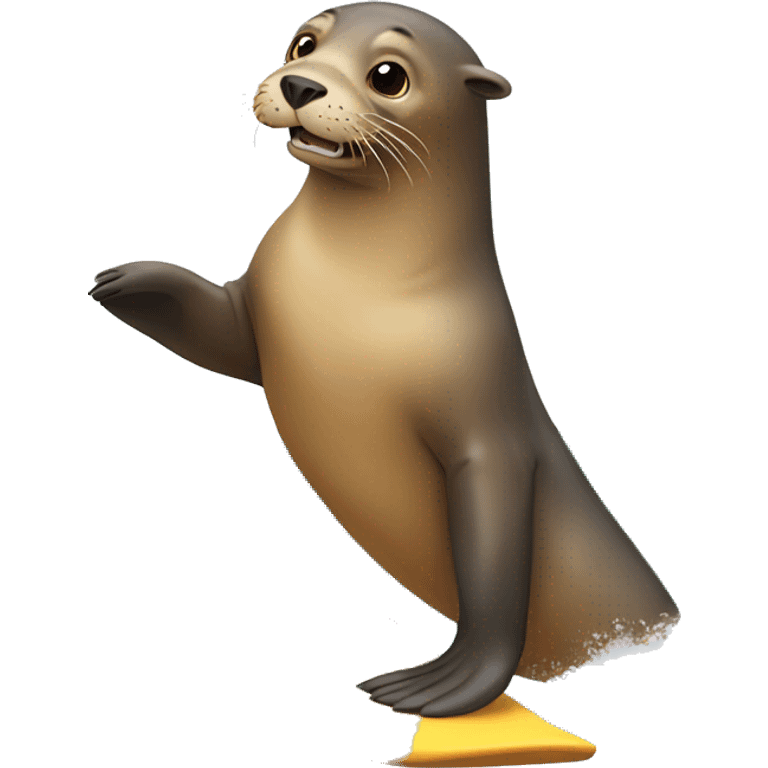 a sea lion surfing emoji