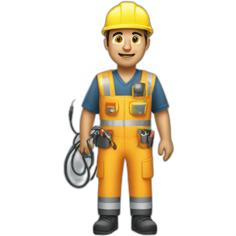 technician with fiber optic cable in one hand emoji