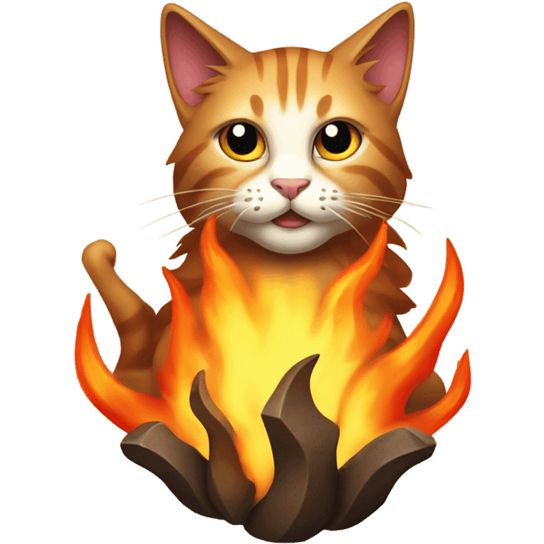 cat with fire emoji