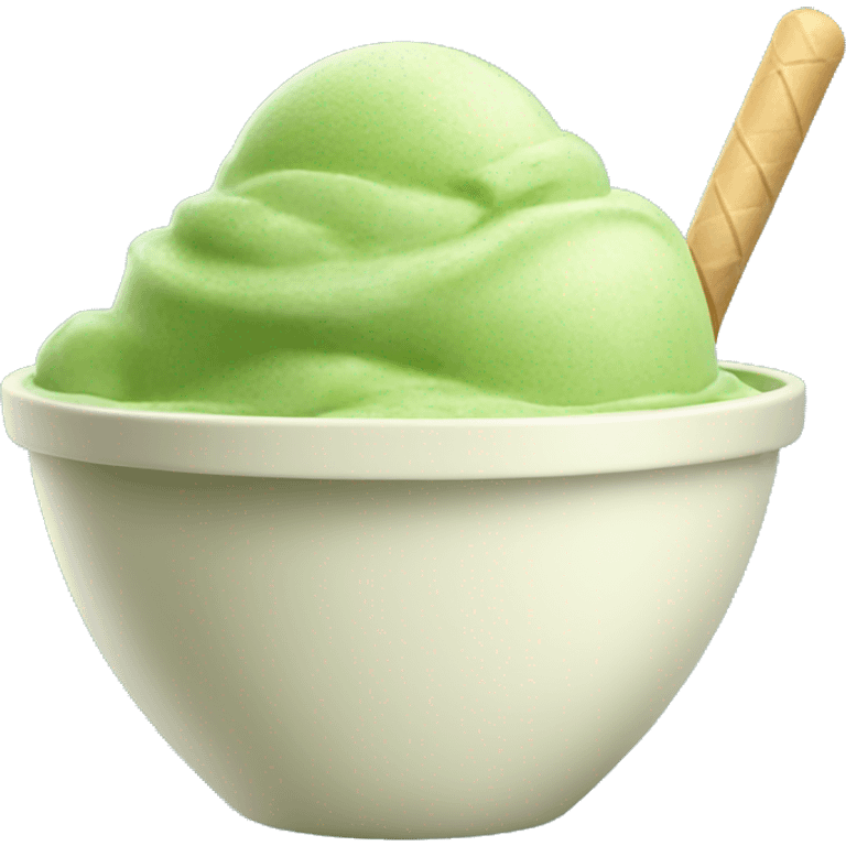 matcha ice cream in a bowl emoji