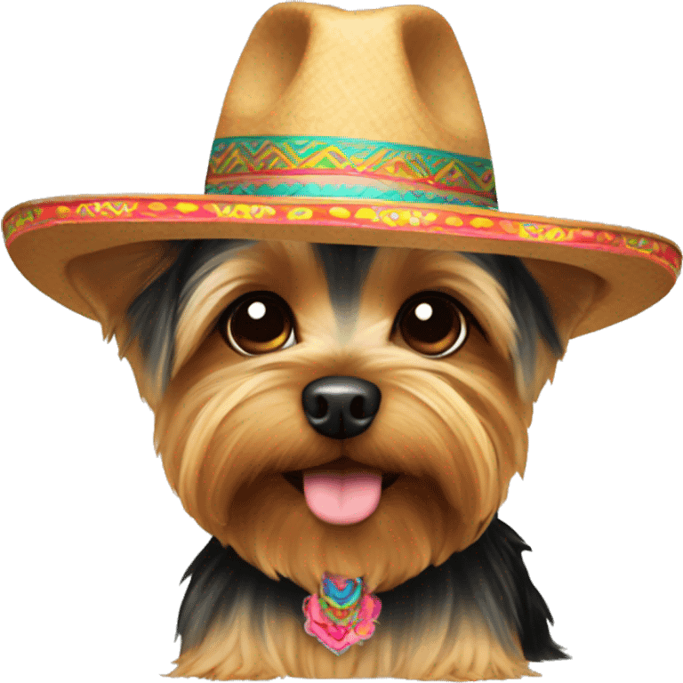 Yorkie wearing a sombrero  emoji