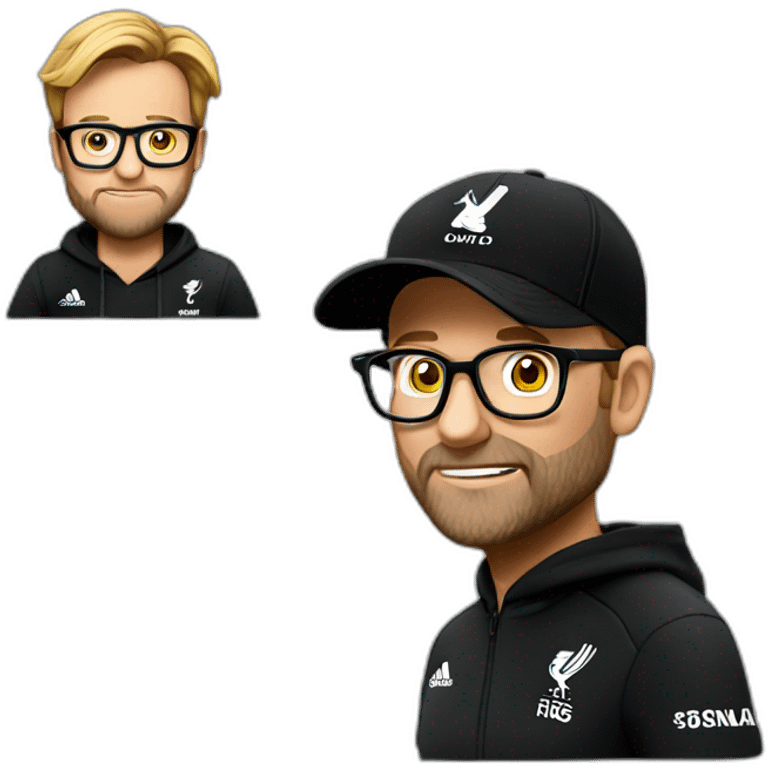 Klopp is nervous in a black hudie emoji