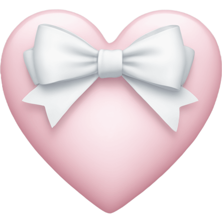 Pastel pink heart with white bow emoji