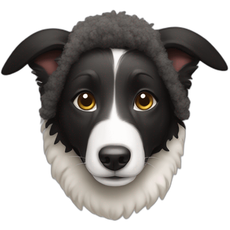 border collie earing a sheep costume emoji