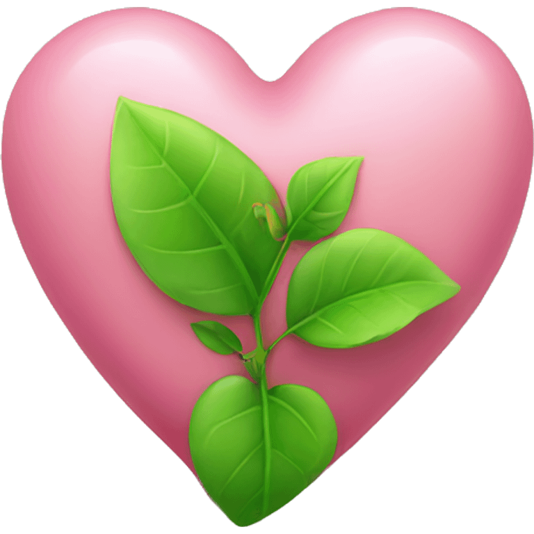 Pink heart with a little green plant emoji