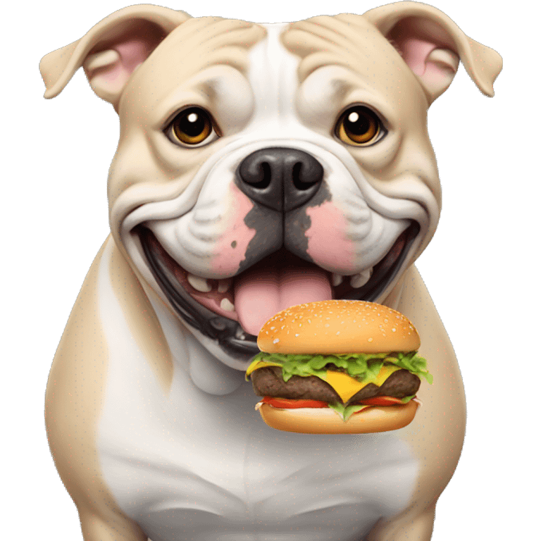 American bully with burger emoji