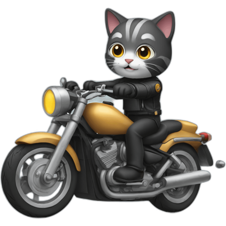 cat driving motorcycle emoji