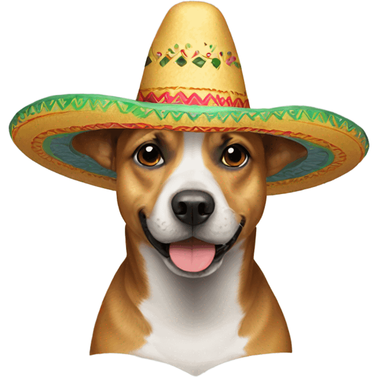 Dog wearing a sombrero emoji