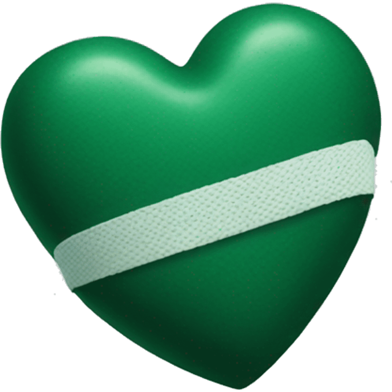 Dark green heart with bandage emoji