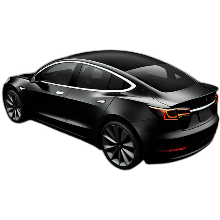 modified black 2023 Tesla Model 3 emoji