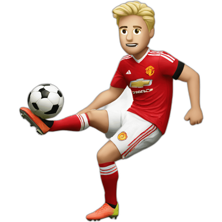 blonde manchester united player kicking emoji