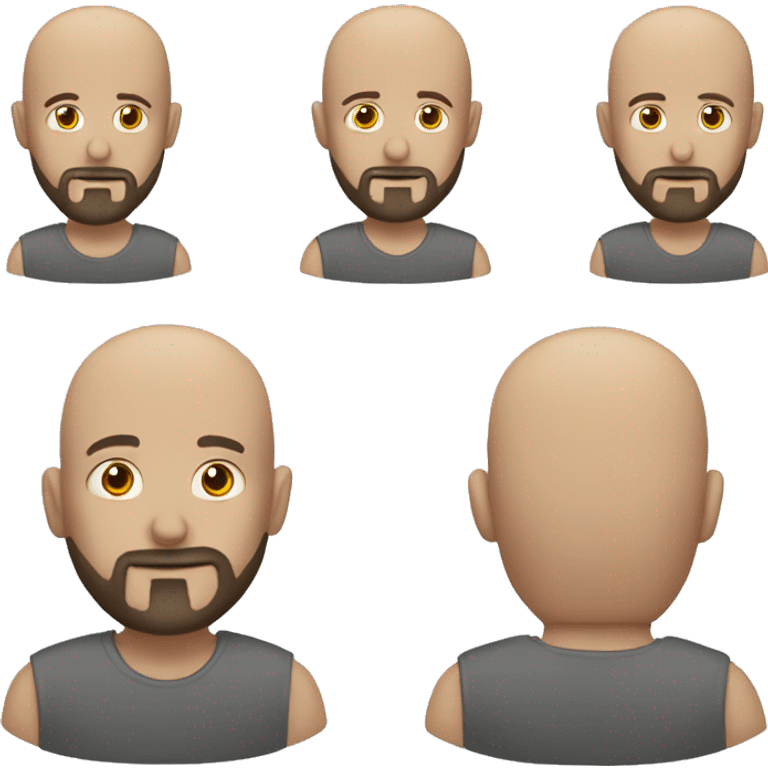 Bald headed man with beard ￼ emoji