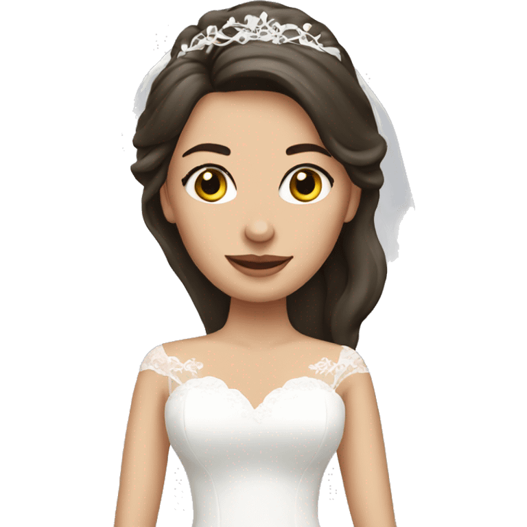 White brunette bride emoji