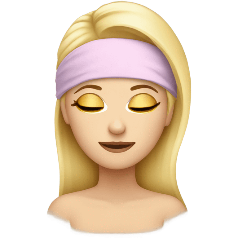 Sleepy blonde with a sleep headband on emoji