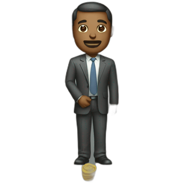 man with a lot of wealth emoji