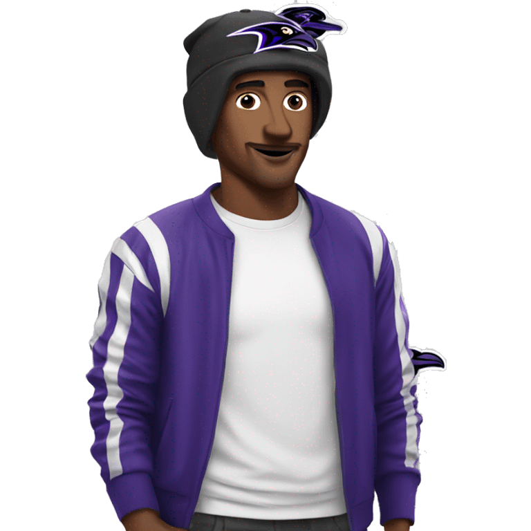 Ravens football hat on white guy emoji