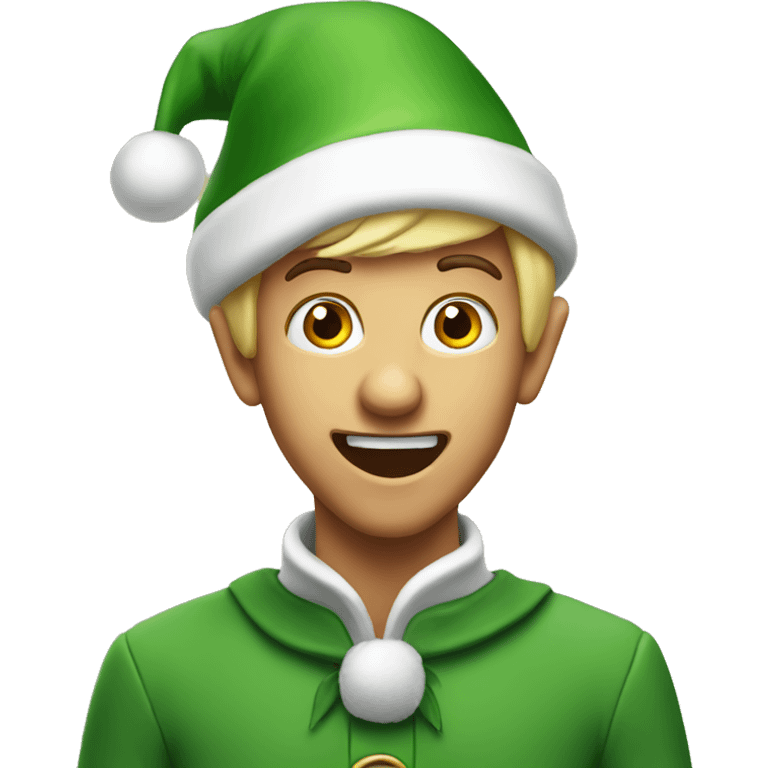 Amazed Christmas elf emoji