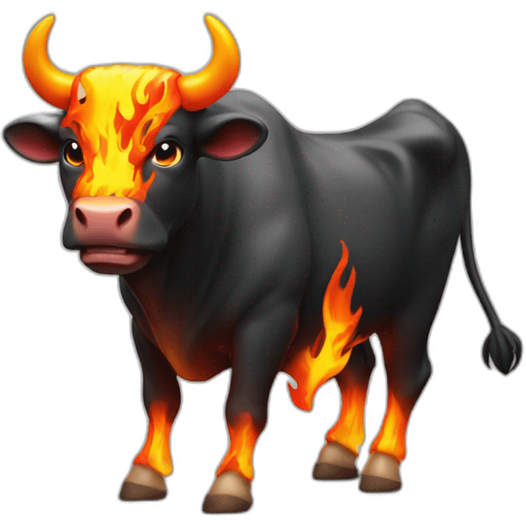 bull whith flames emoji