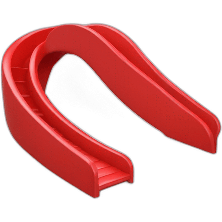 Red slide with a looping emoji