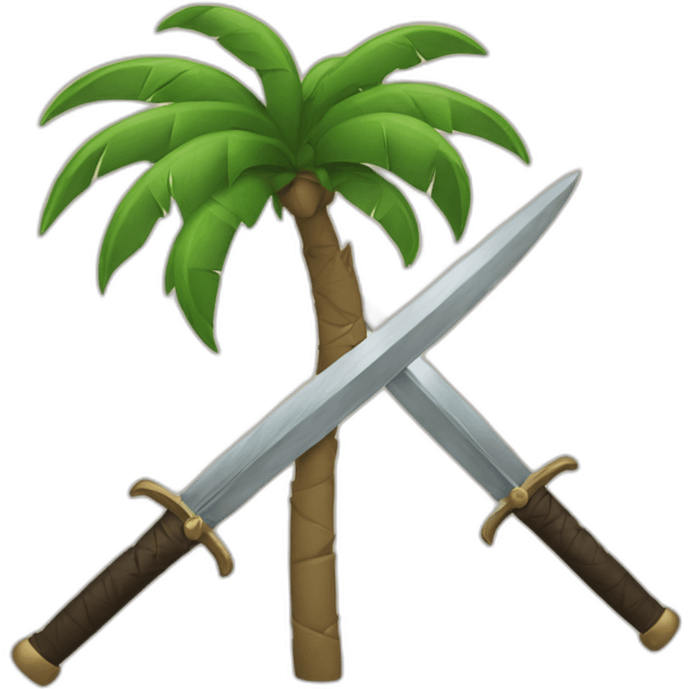 Palm tree and two swords emoji