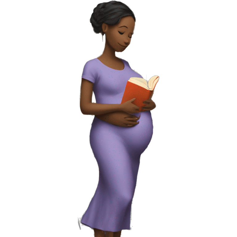 A pregnant woman reads a lot of books emoji