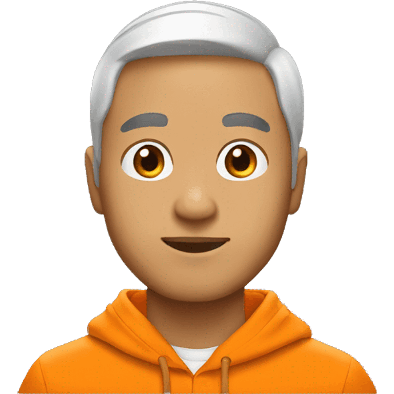 Asian man with university of Tennessee orange hoodie emoji