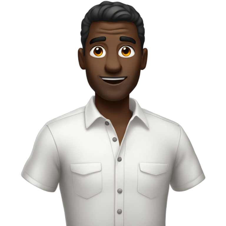 Goofy ahh dark-skinned male in white shirt  emoji