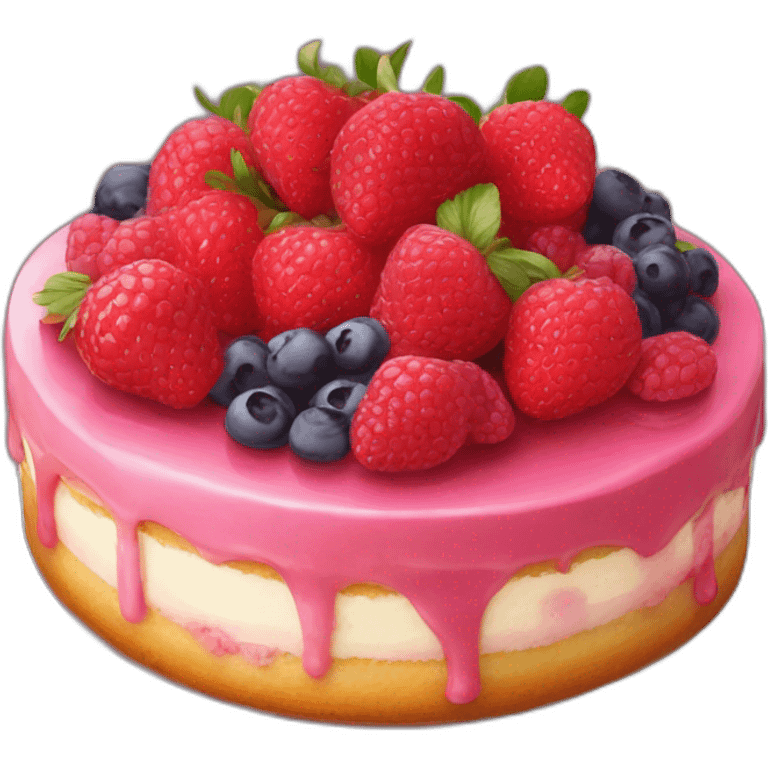 Gâteau à la fraise framboise et myrtille emoji