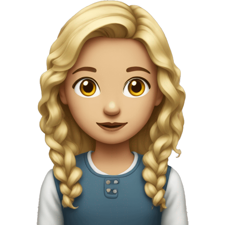 portrait of a young girl  emoji