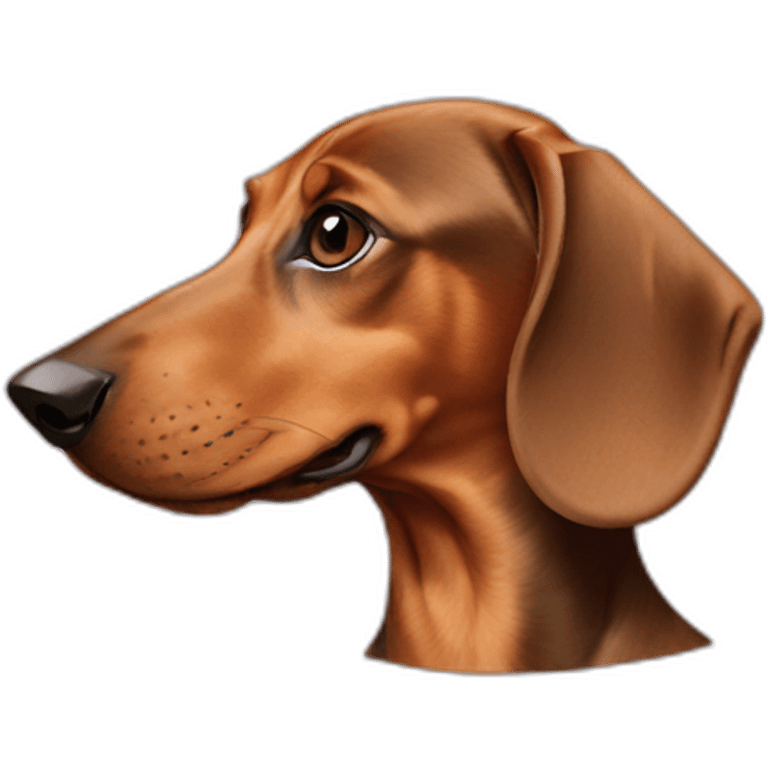 Dog head reality dachshund Looks to the left side emoji