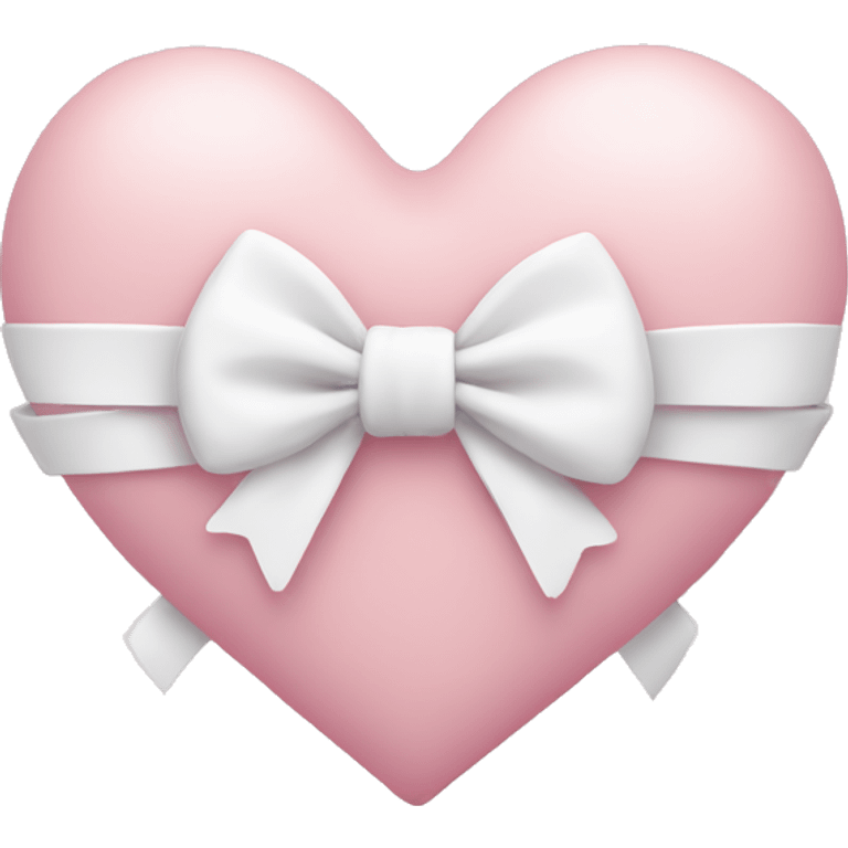 Pastel pink heart with white bow emoji