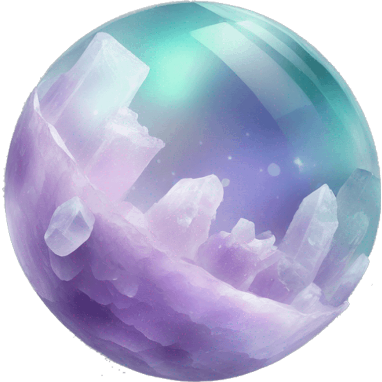 Pastel white iridescent fluorite crystal orb emoji