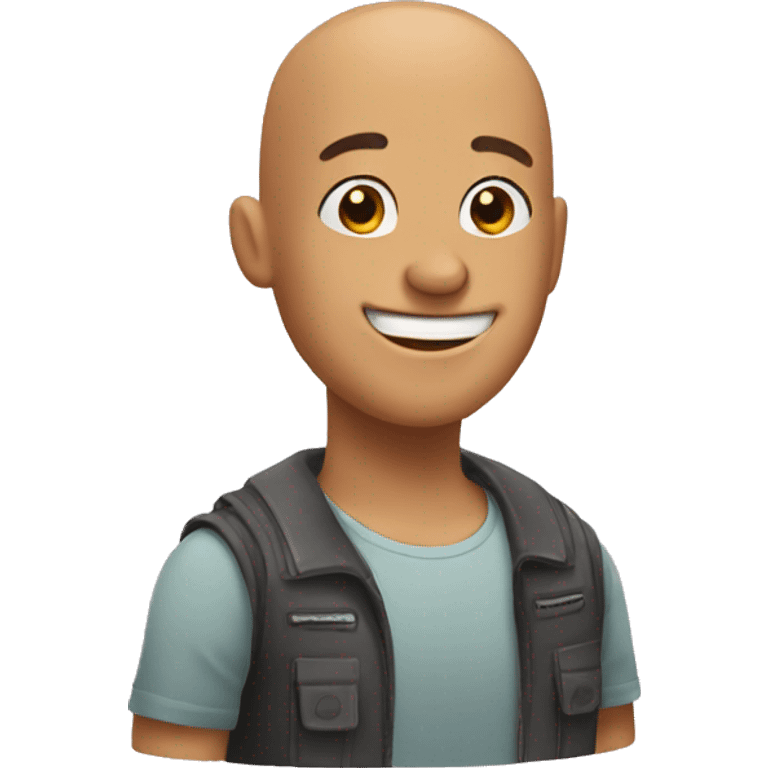 happy buzz cut person emoji