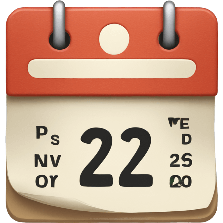 calendar date 22 of november emoji