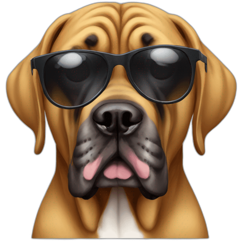 italian mastiff dog with sunglasses emoji