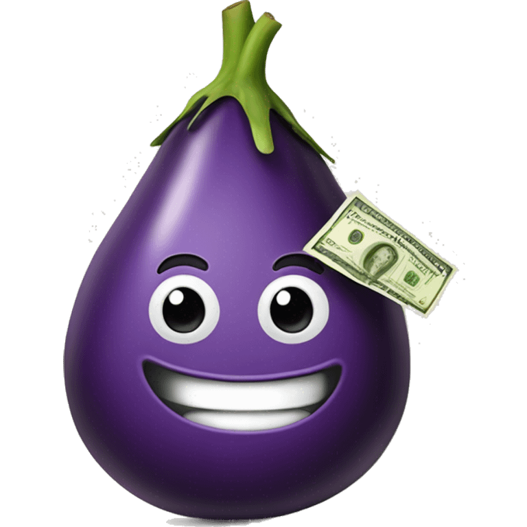 brinjal with cash emoji