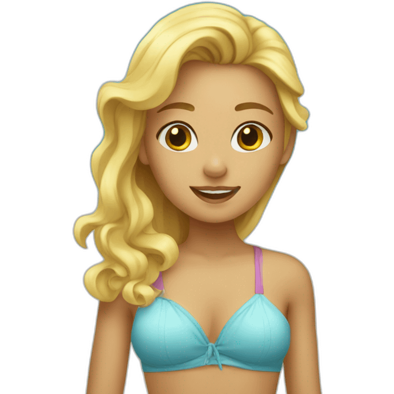 Blonde girl in the beach emoji