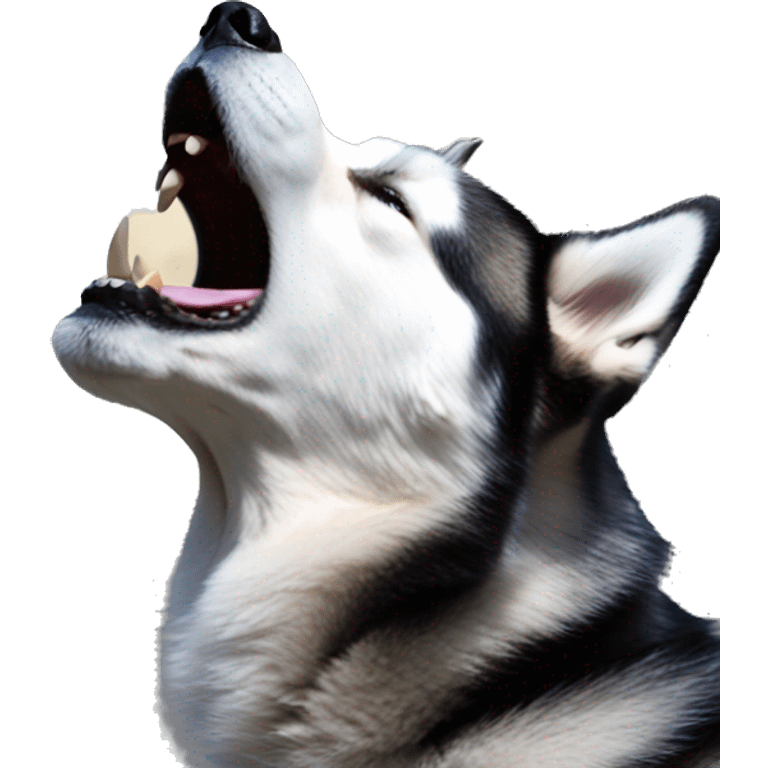 Whole husky howling at moon emoji