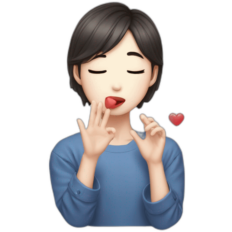 Korean idol sending kiss emoji