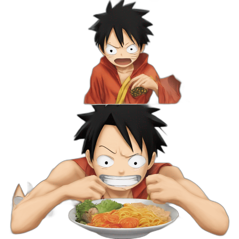 Luffy qui mange le pied de naruto emoji