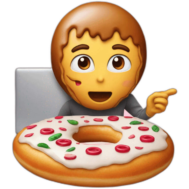 À donut who is ordering a pizza emoji