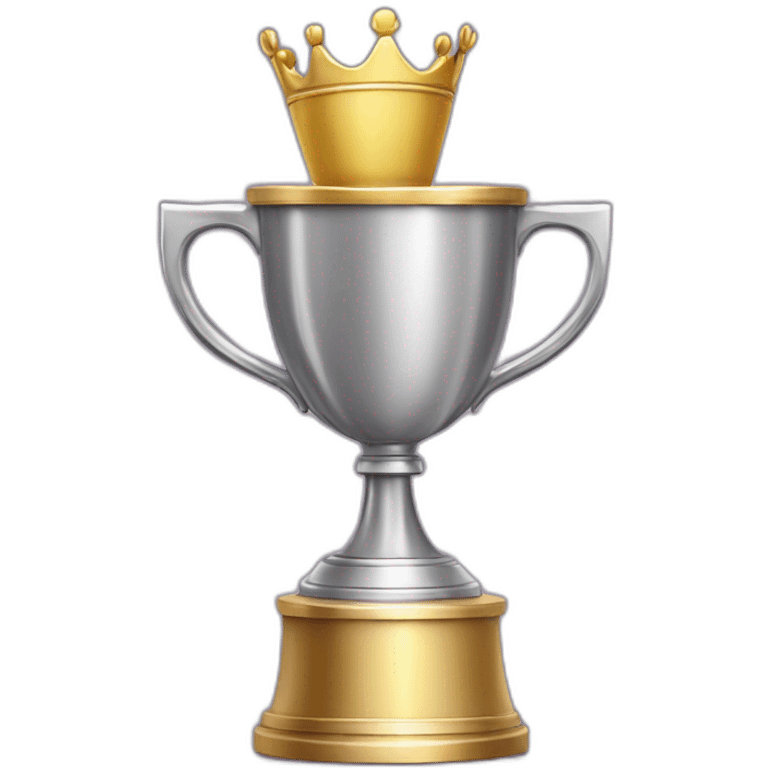 royal empty Christian trophy for the winner with a cross on royal background emoji