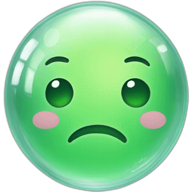 soap bubble sad green transparent emoji