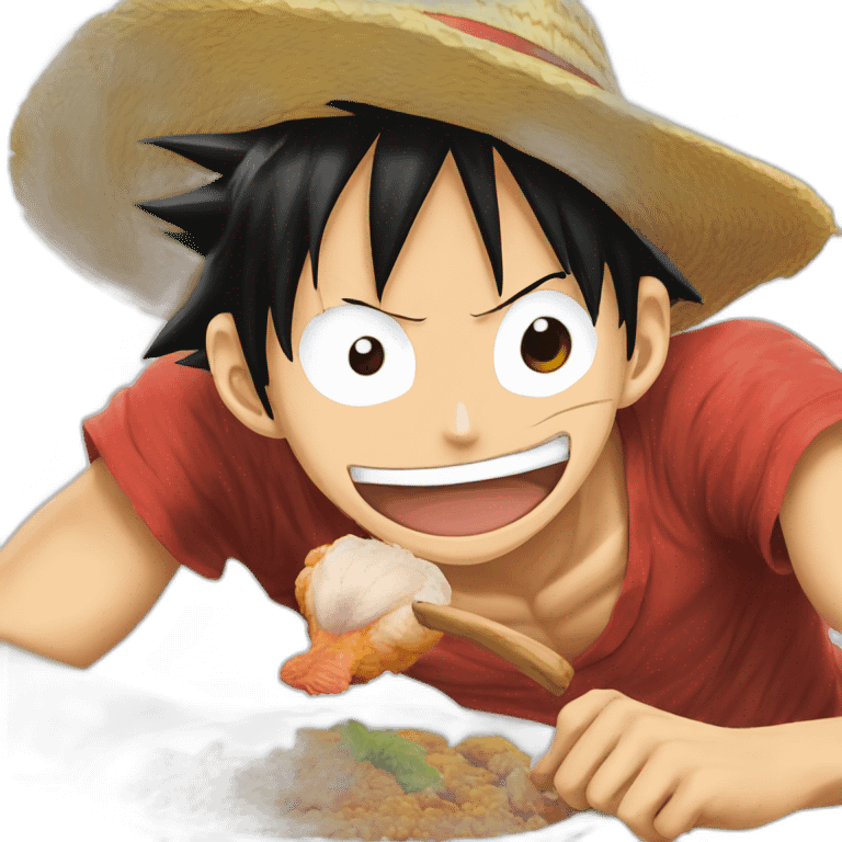 Monkey D Luffy qui mange du poulet emoji