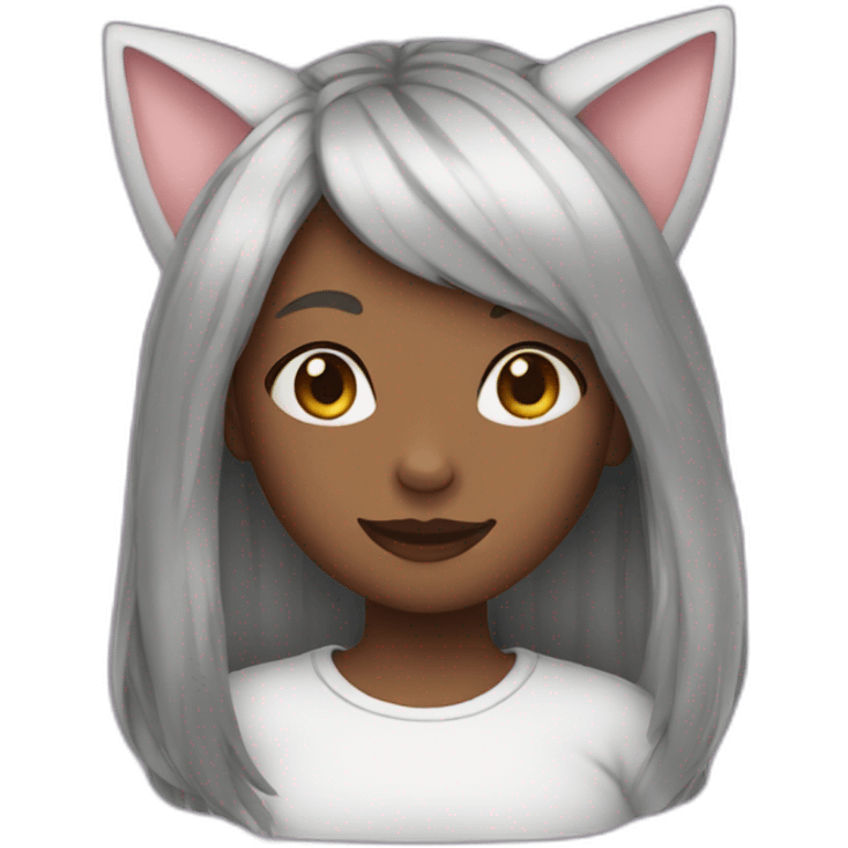 Girl with cat ears emoji