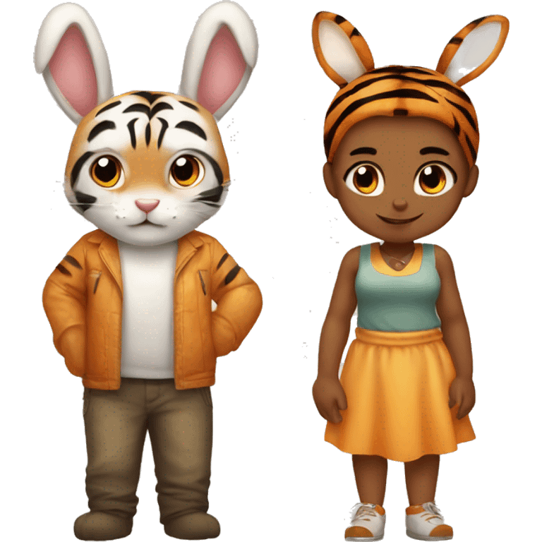 bunny girl and tiger boy emoji