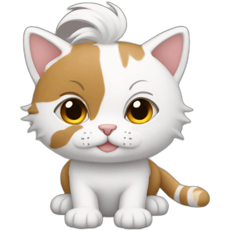 Chico con pelo blanco con orejas de Gato  emoji