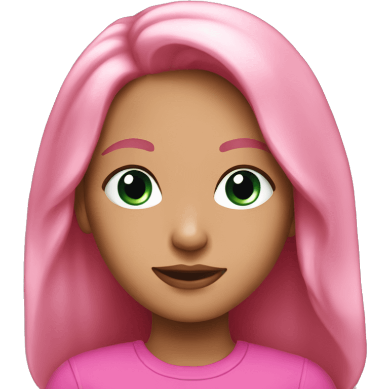 Brunnete girl with pink emoji