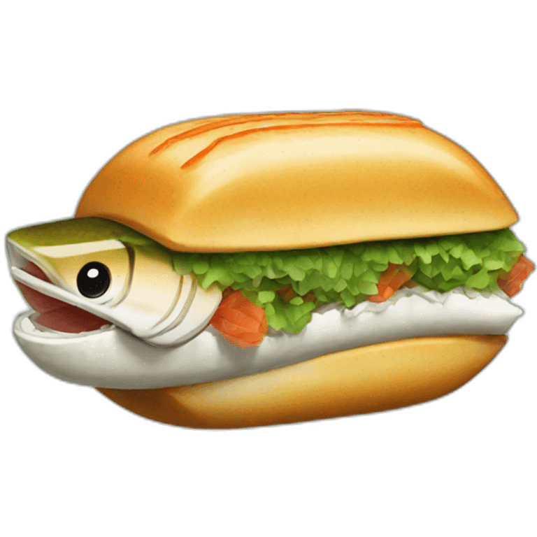 barracuda, sushi burger emoji